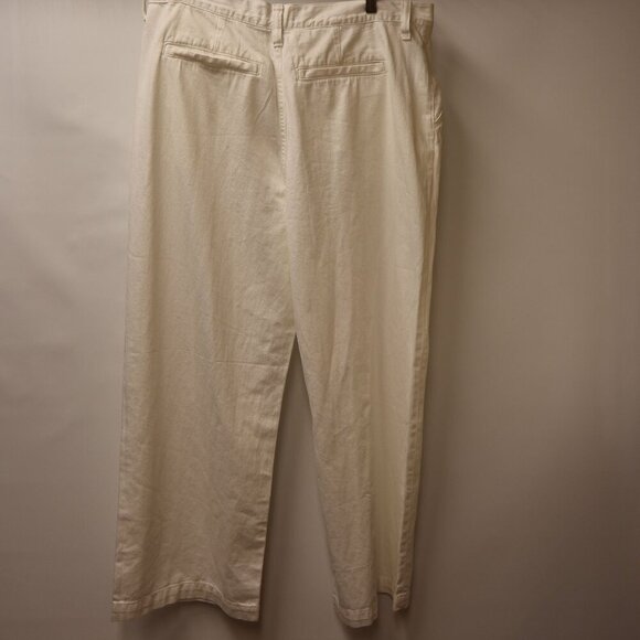 J.Crew Premium Edition White Full Length Slim Wide-Leg Pants Size 30P Cotton Wom - Picture 12 of 13